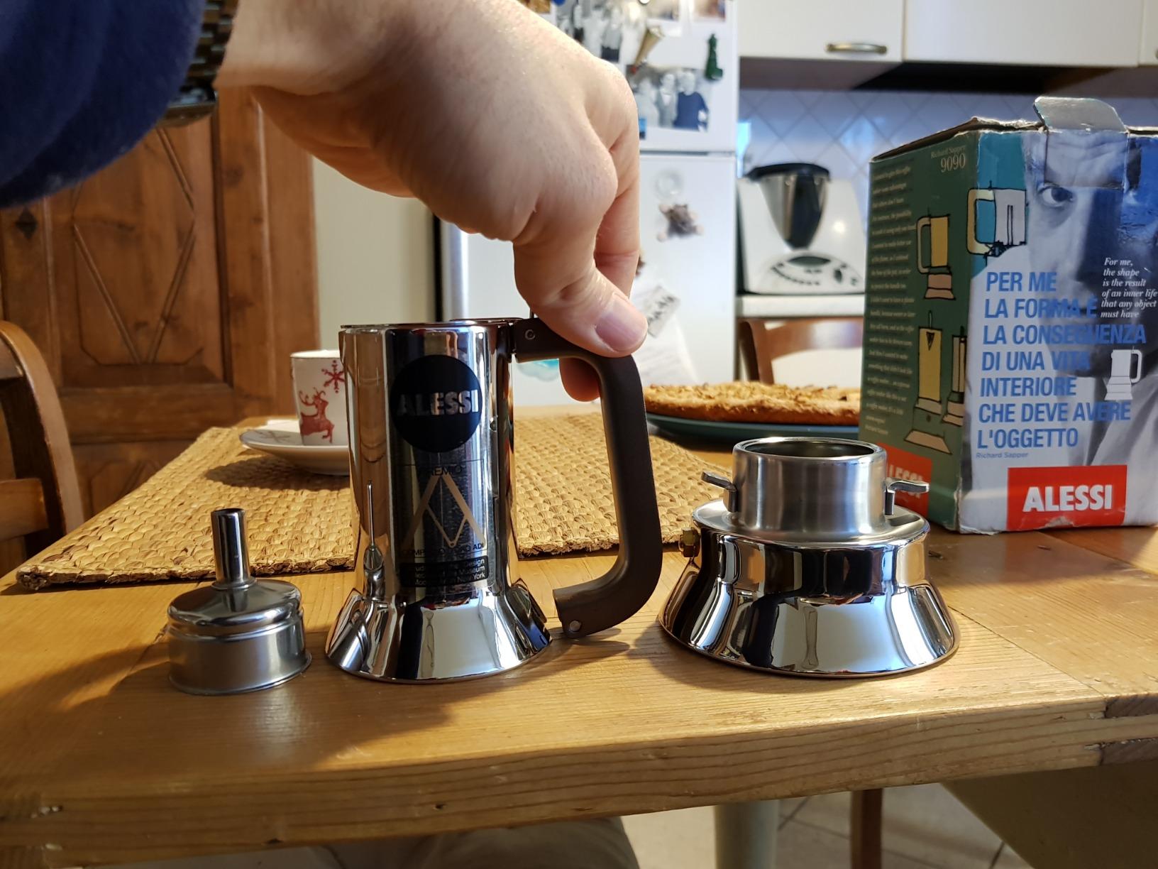 Alessi 9090/3 Caffettiera Acciaio 3 Tazze Induzione