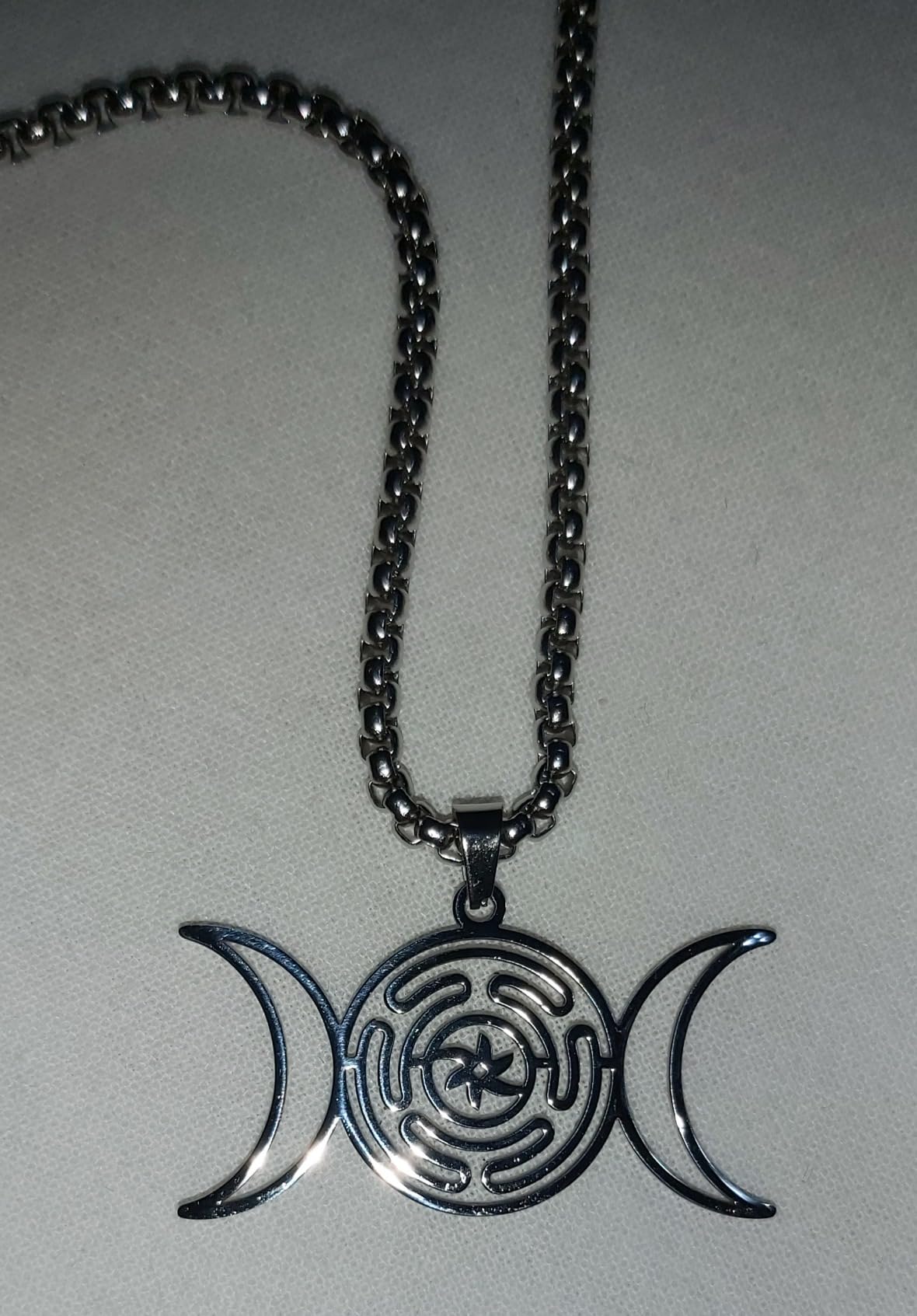EUEAVAN collana ruota di Ecate argento amuleto wiccan