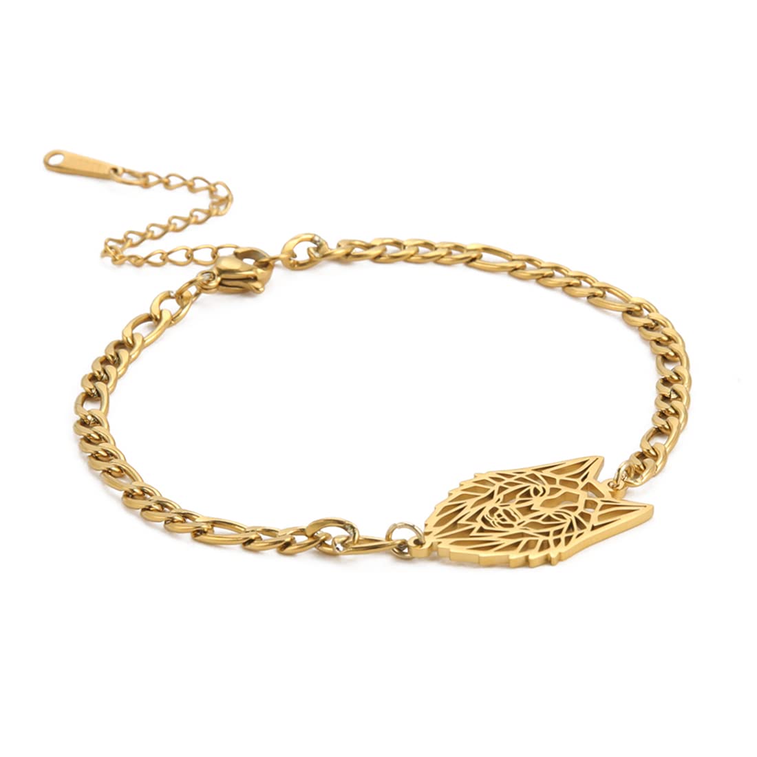 EUEAVAN Bracelets bracciale lupo vichingo argento