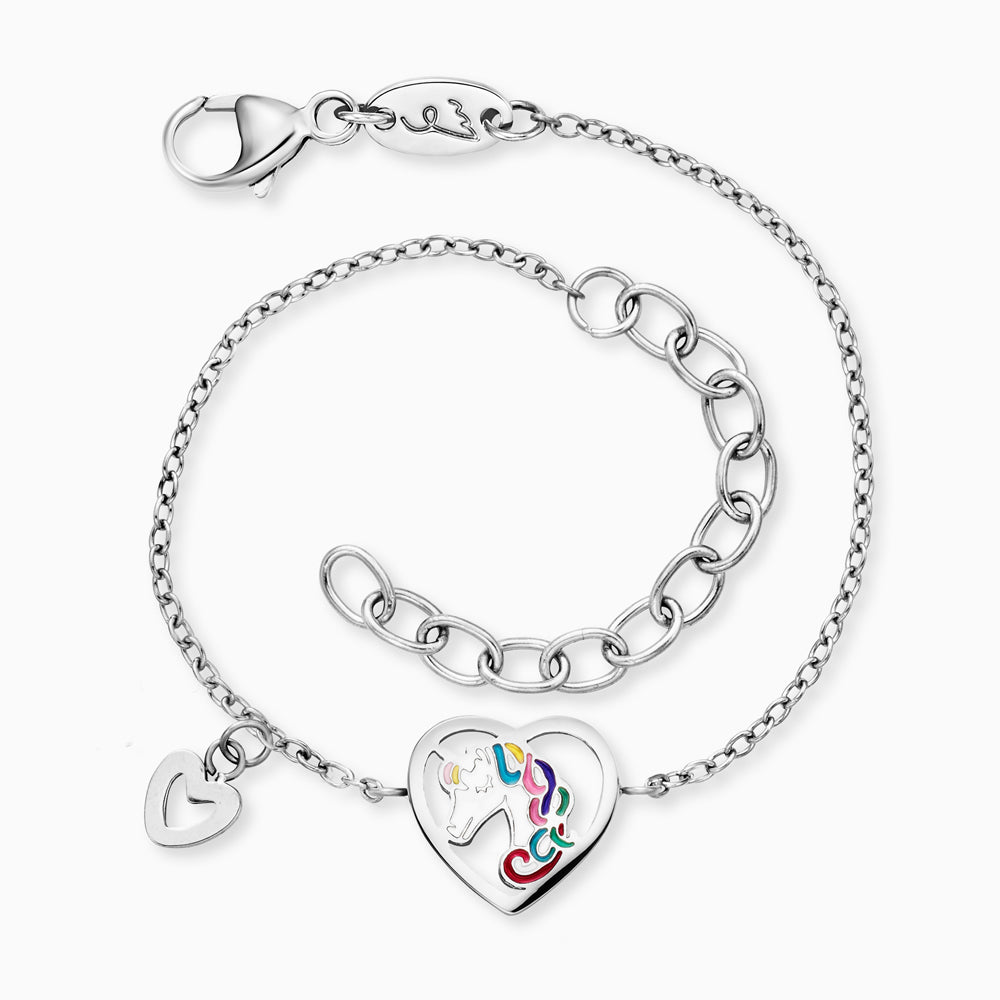 Engelsrufer Kinder bracciale unicorno acciaio smalto bambina