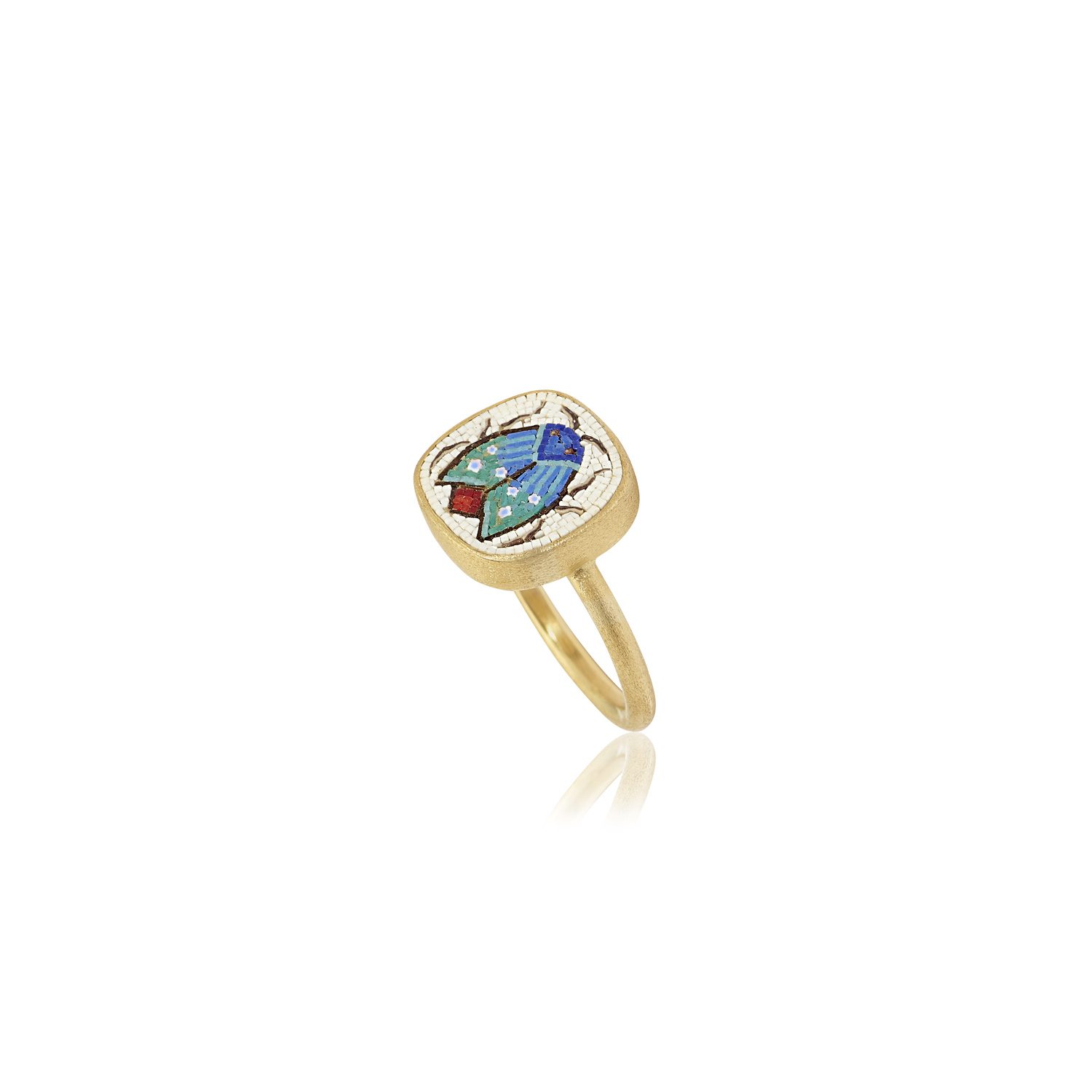 Le Sibille Anelli Beetle Ring anello oro mosaico