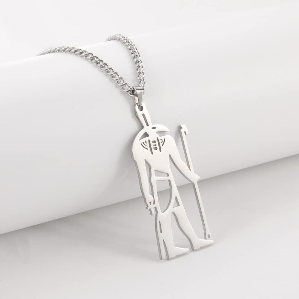 EUEAVAN Necklaces collana acciaio dio Seth argento