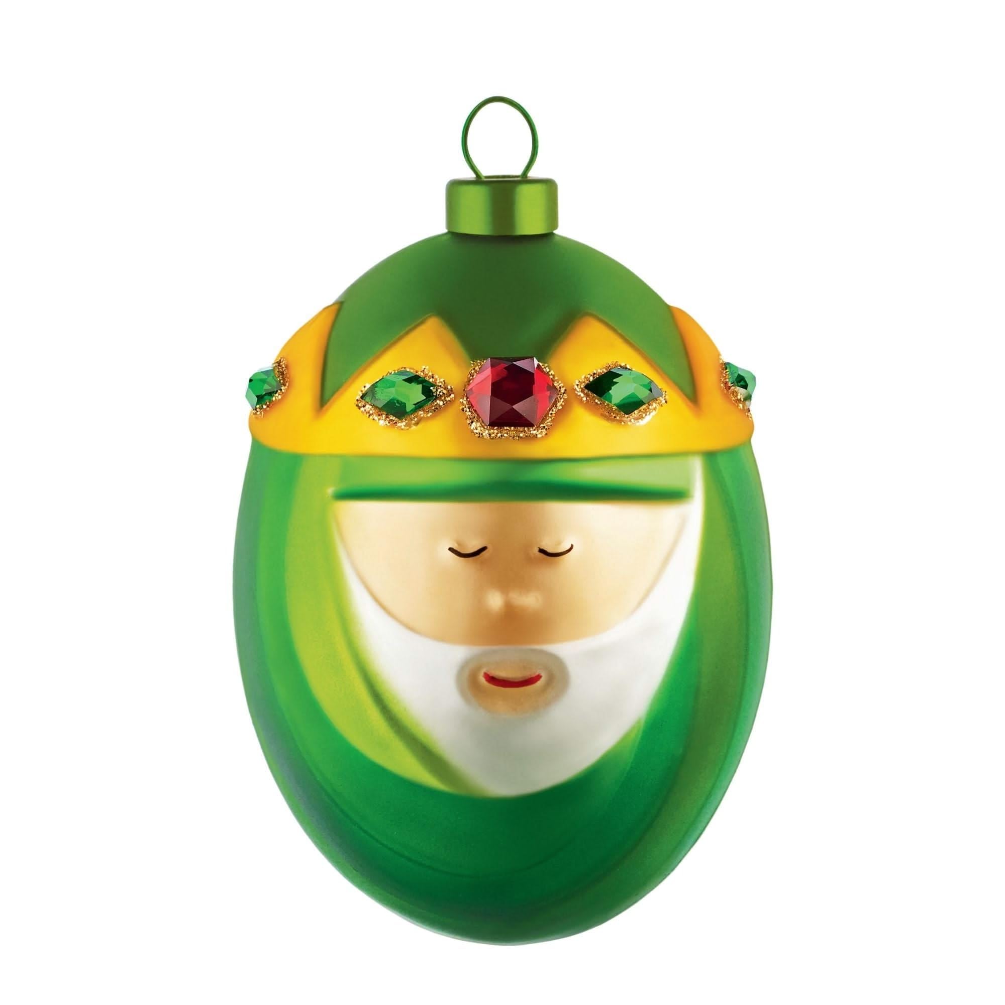 Alessi Melchiorre AMJ13 9 pallina Natale vetro verde