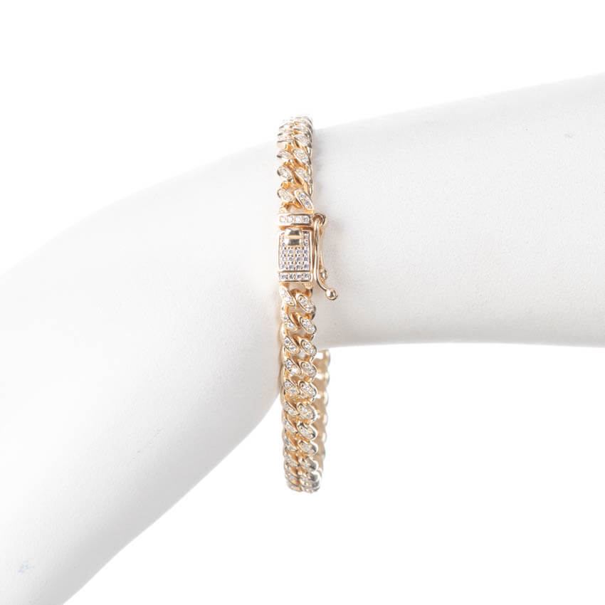 Chic Ad Hoc Bracciale Groumette oro con zirconi pavé