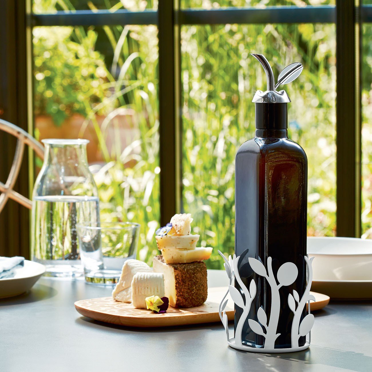 Alessi MSA33 Oliette portabottiglia olio acciaio verde