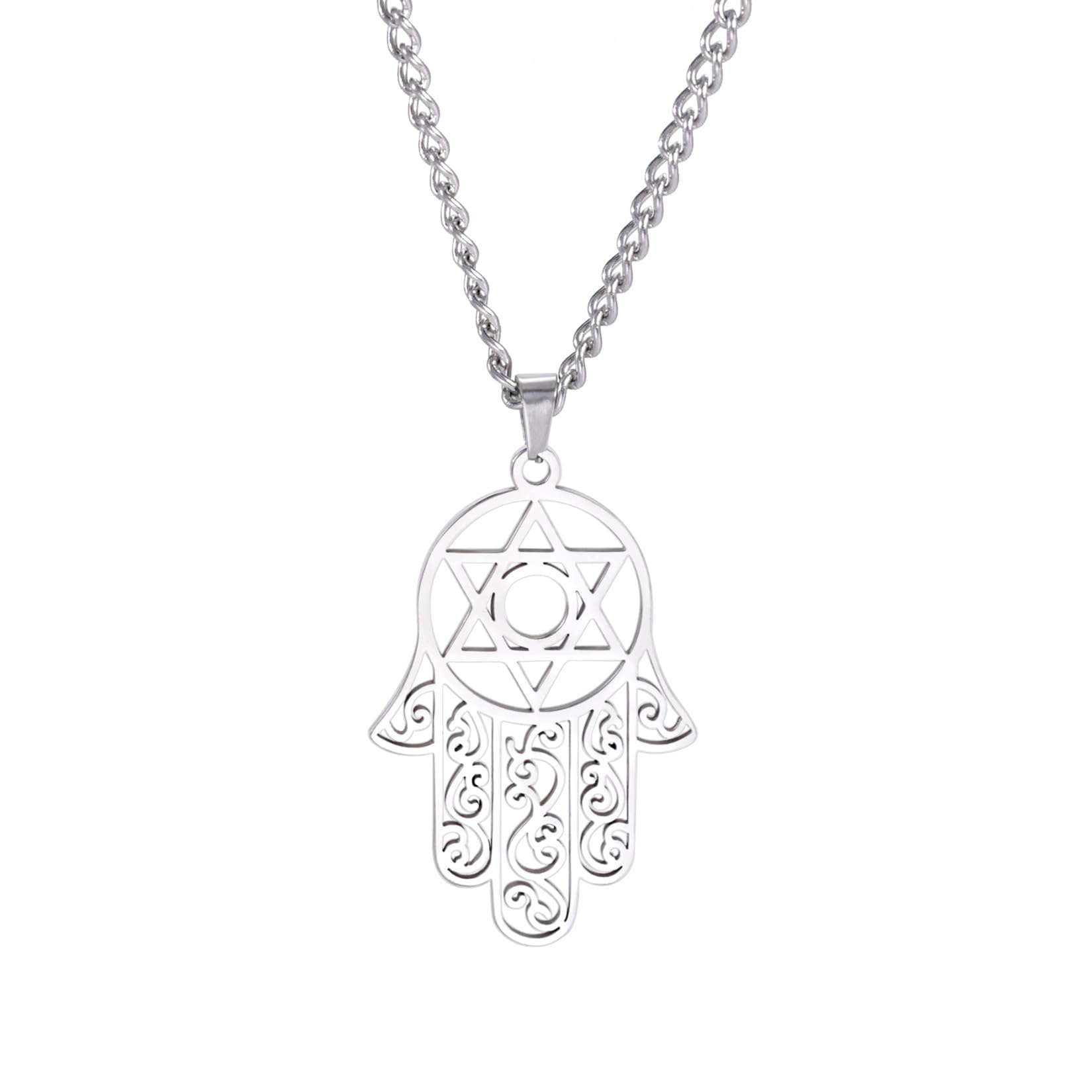 EUEAVAN Hamsa Mano di Fatima Collana Oro Stella di Davide Protezione