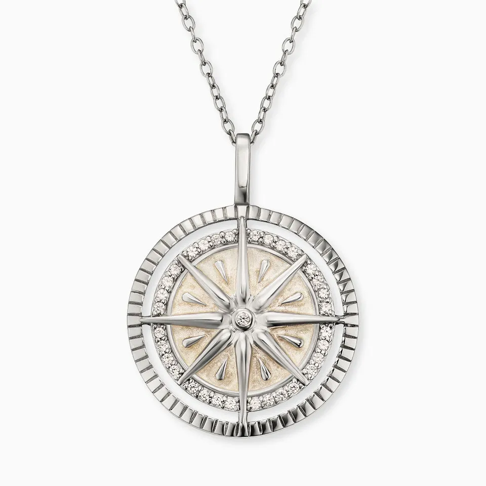 Engelsrufer Windrose collana argento bussola zirconia