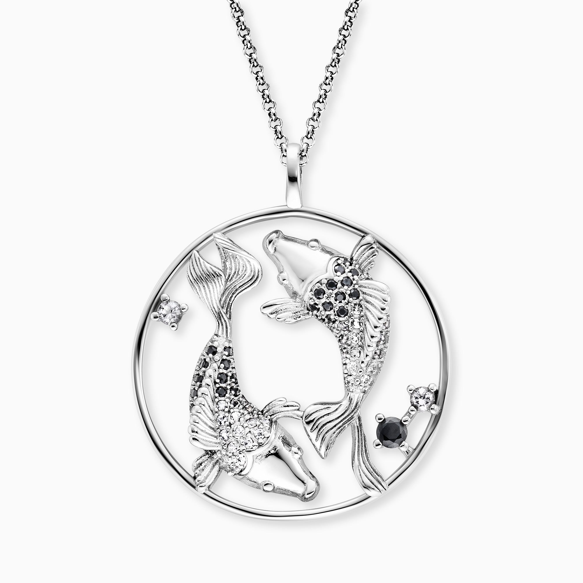 Engelsrufer Yin Yang collana argento 925 pesci zirconi