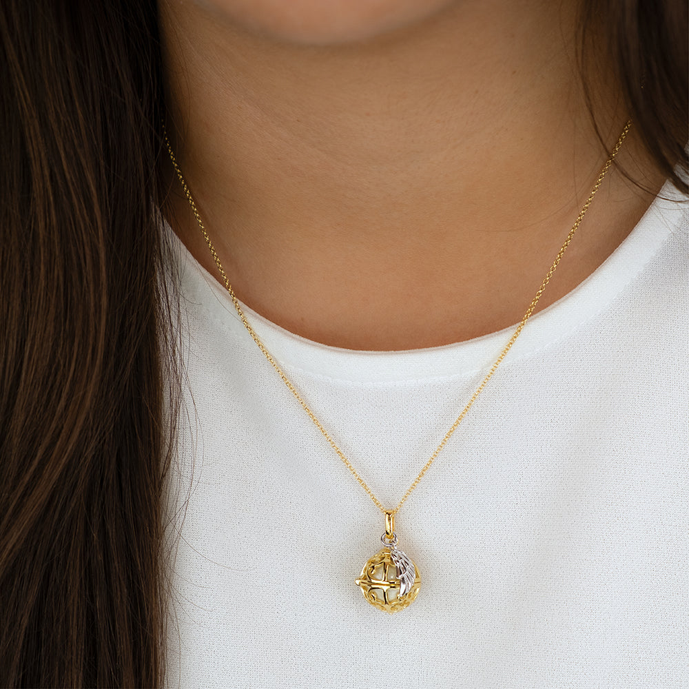 Engelsrufer Collana Argento Oro Chiama Angeli Bianco XS