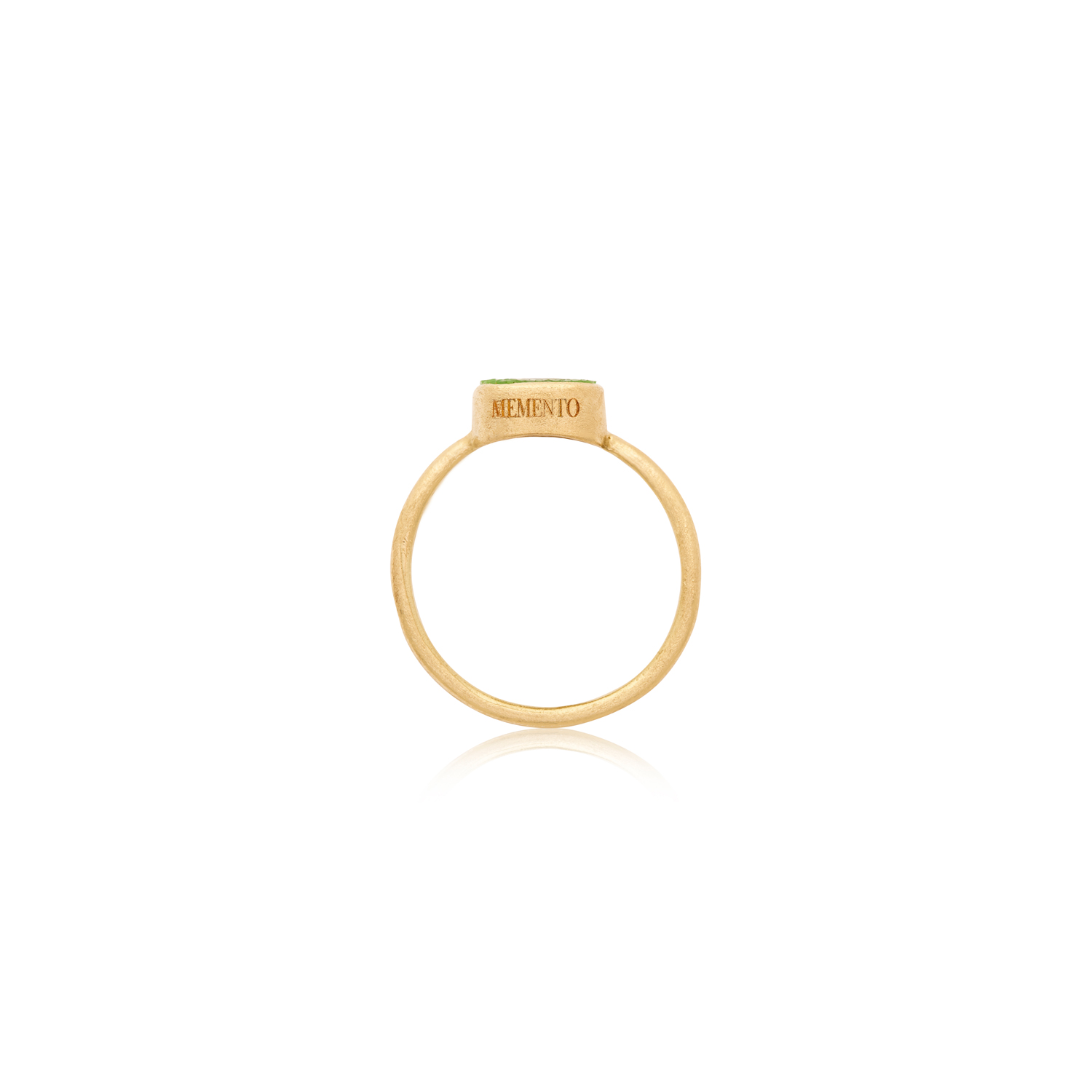 Le Sibille Teschio Ring anello oro 18kt mosaico verde