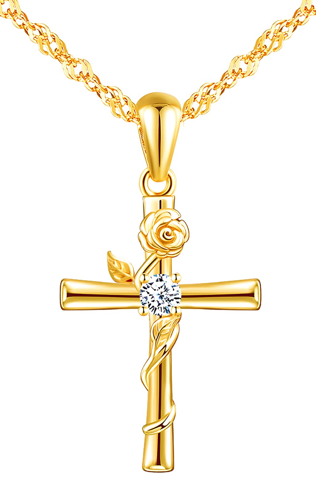 Infinionly collana croce argento 925 oro zirconi