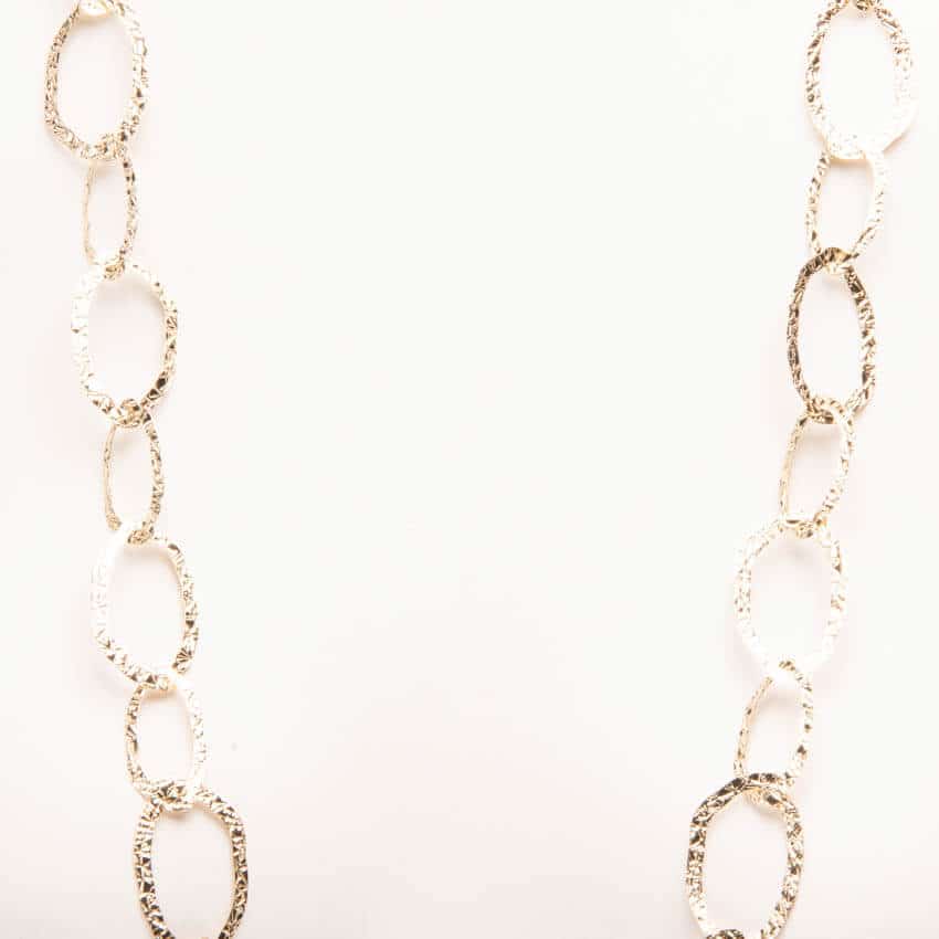 Chic Ad Hoc Collana lunga catena oro anelli battuta