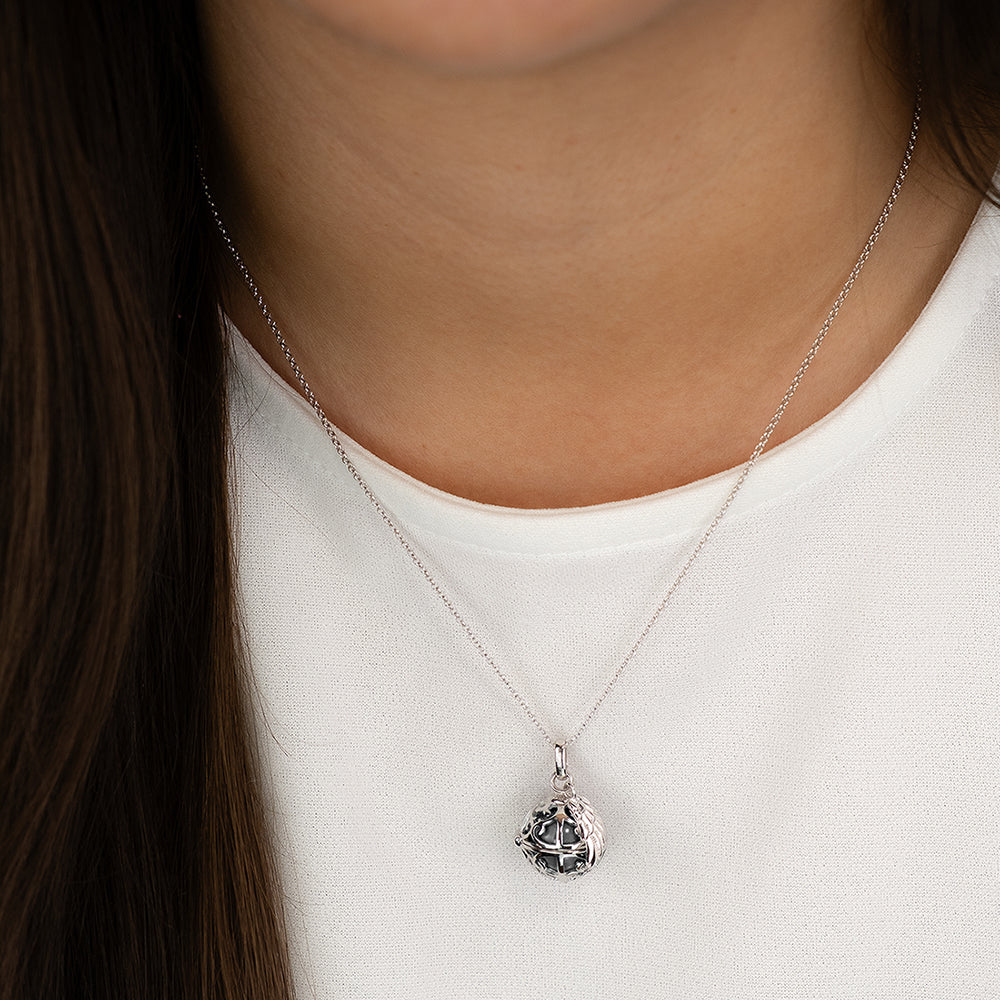 Engelsrufer Collana Argento 925 Chiama Angeli Grigio XS Ala
