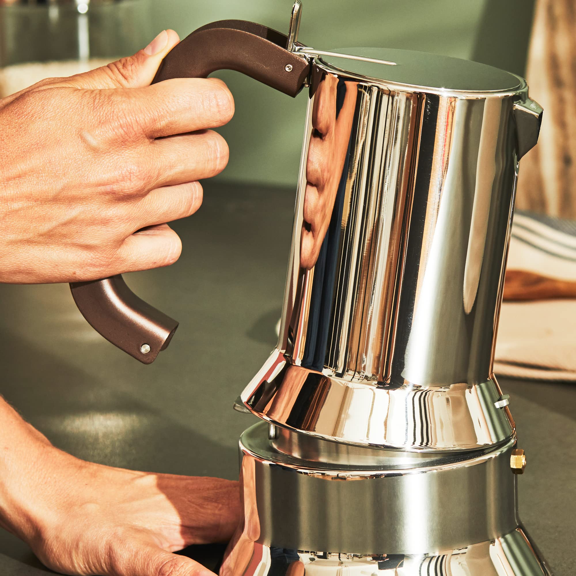 Alessi 9090/3 Caffettiera Acciaio 3 Tazze Induzione