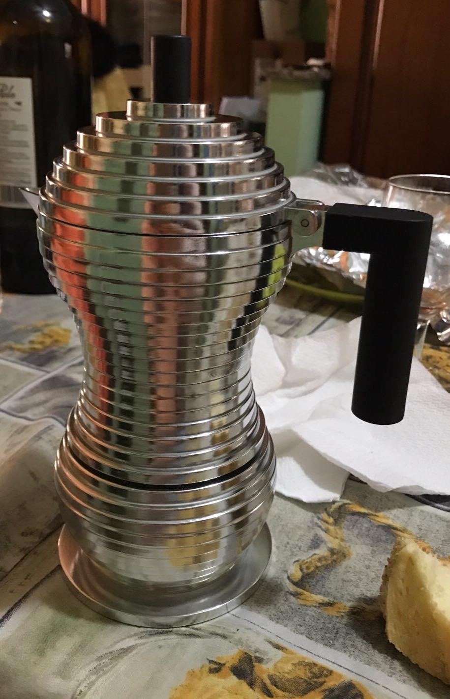 Alessi Pulcina Caffettiera Moka 3 Tazze Rossa Alluminio