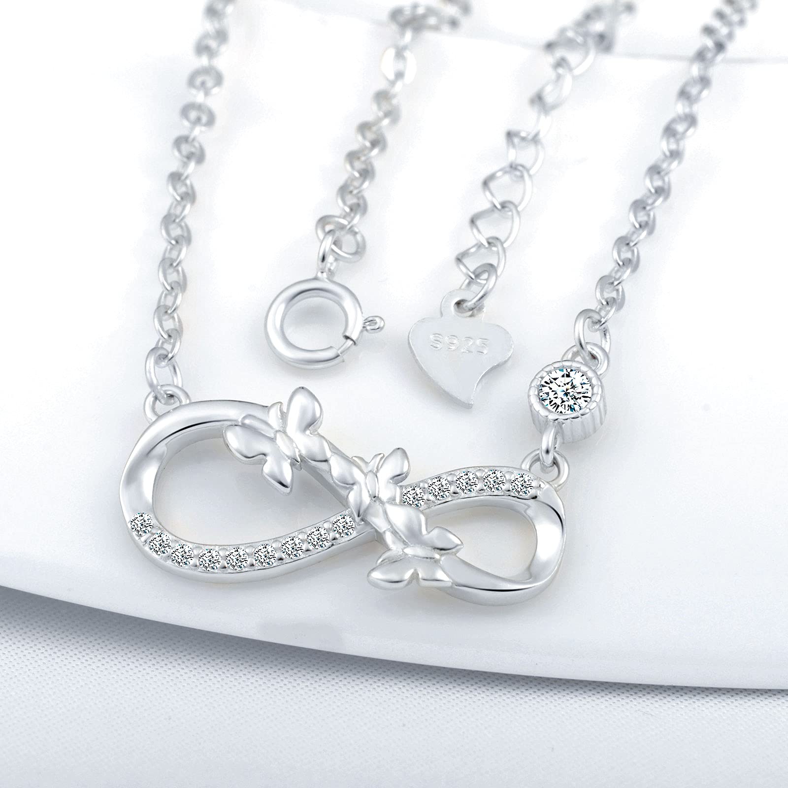 INFINIONLY Fashion Necklaces collana farfalla infinito argento 925