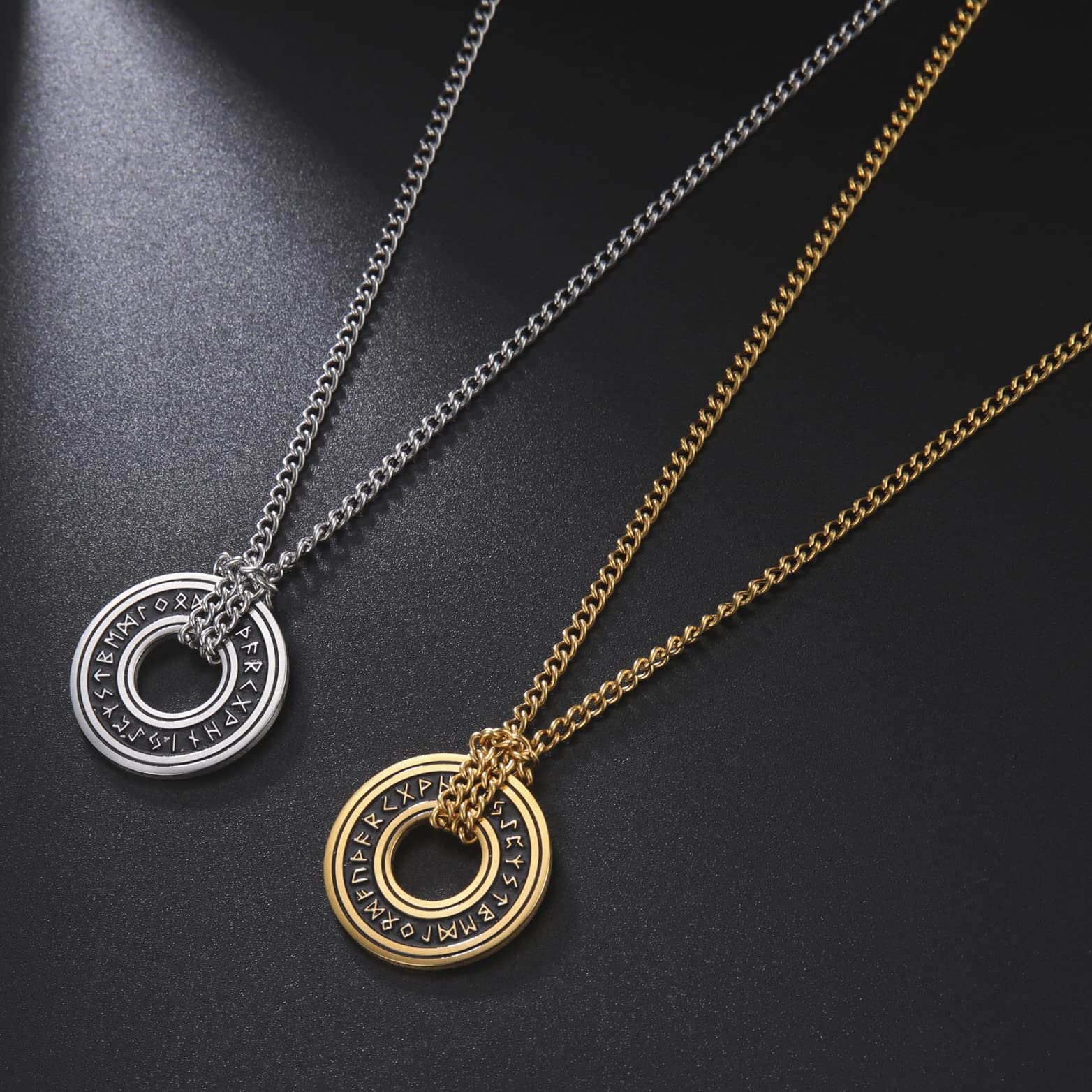 EUEAVAN Necklaces collana runa vichinga trecce argento