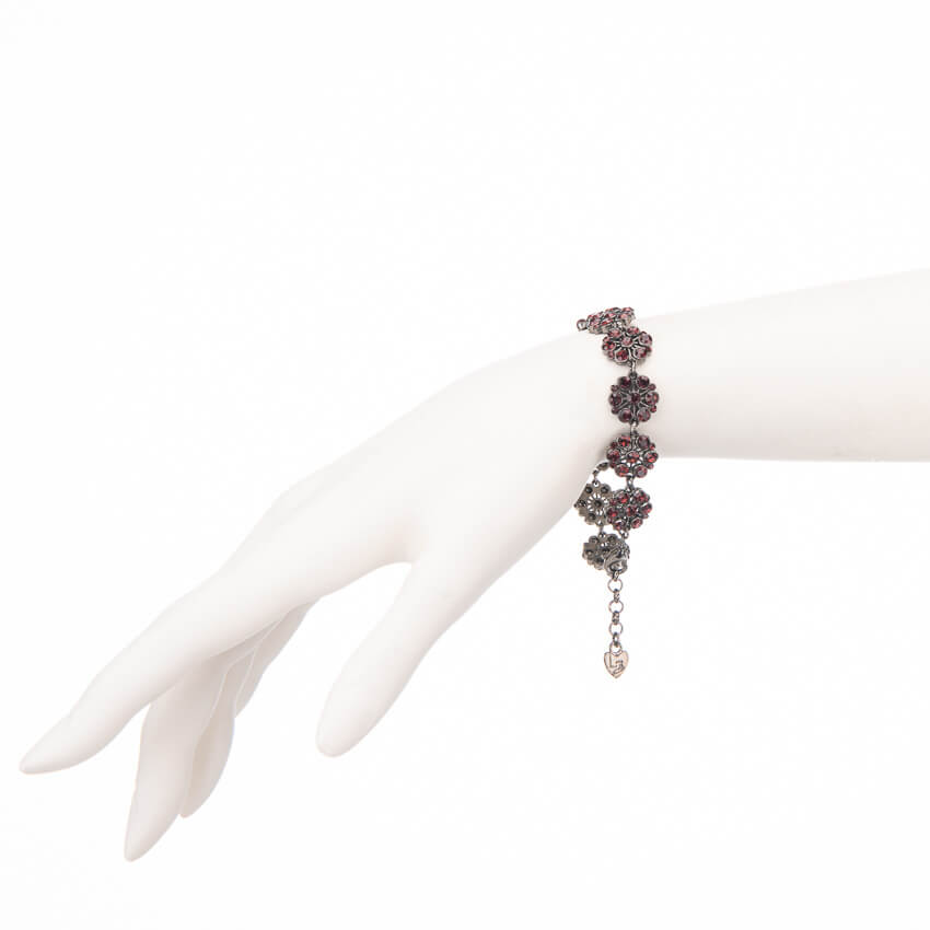 Chic Ad Hoc Bracciali Cristalli Rubino Bordeaux Bracciale