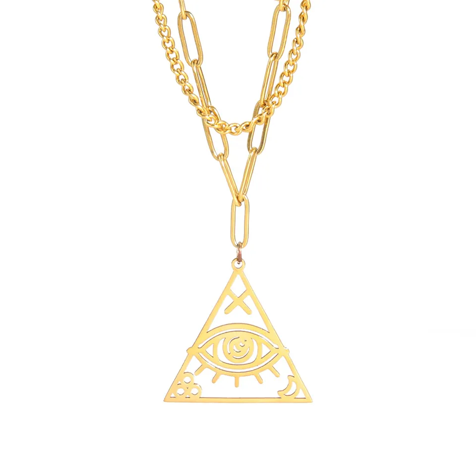 EUEAVAN Necklaces Collana occhio Horus acciaio donna