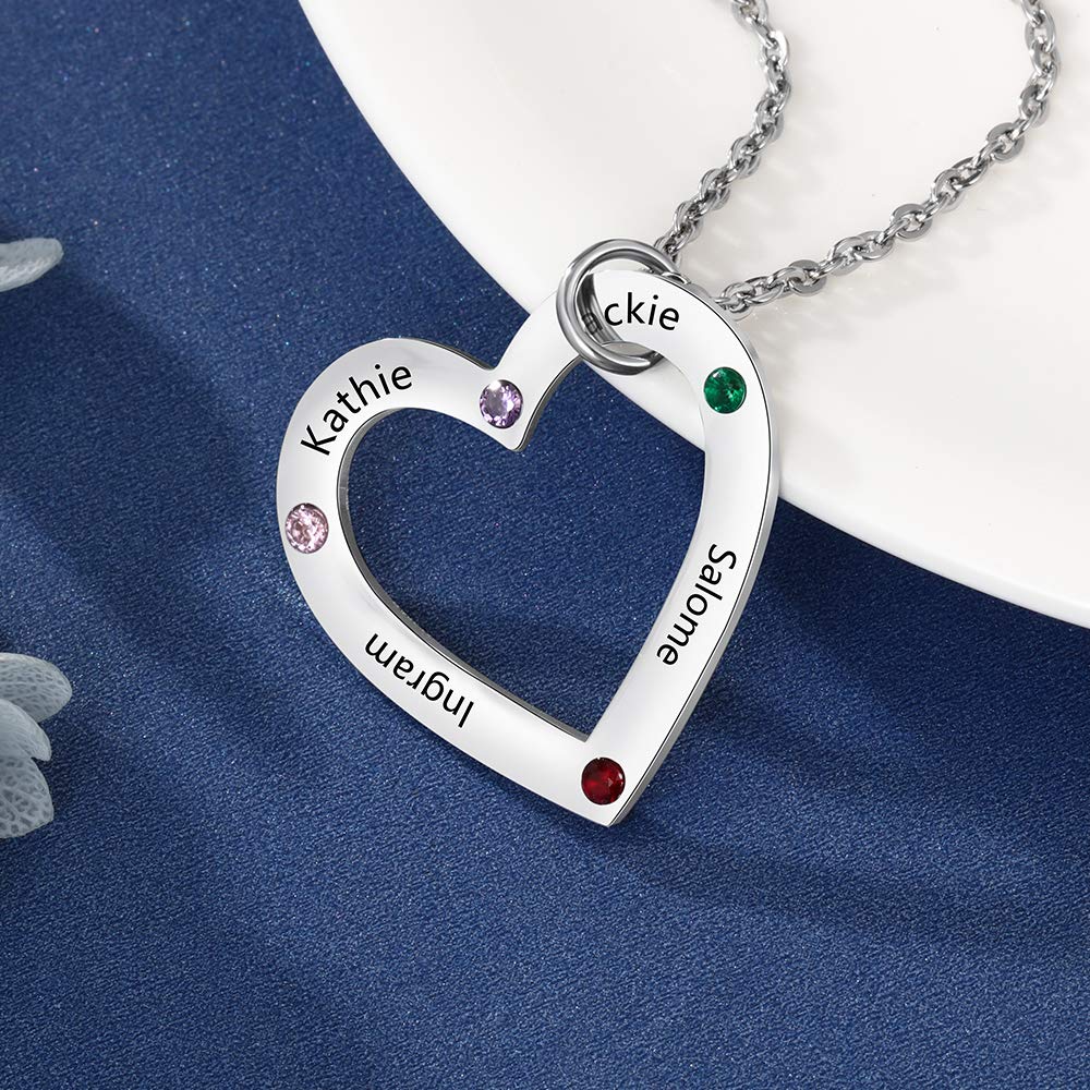 Jessemade Gioielli collana nome personalizzata 4 nomi acciaio