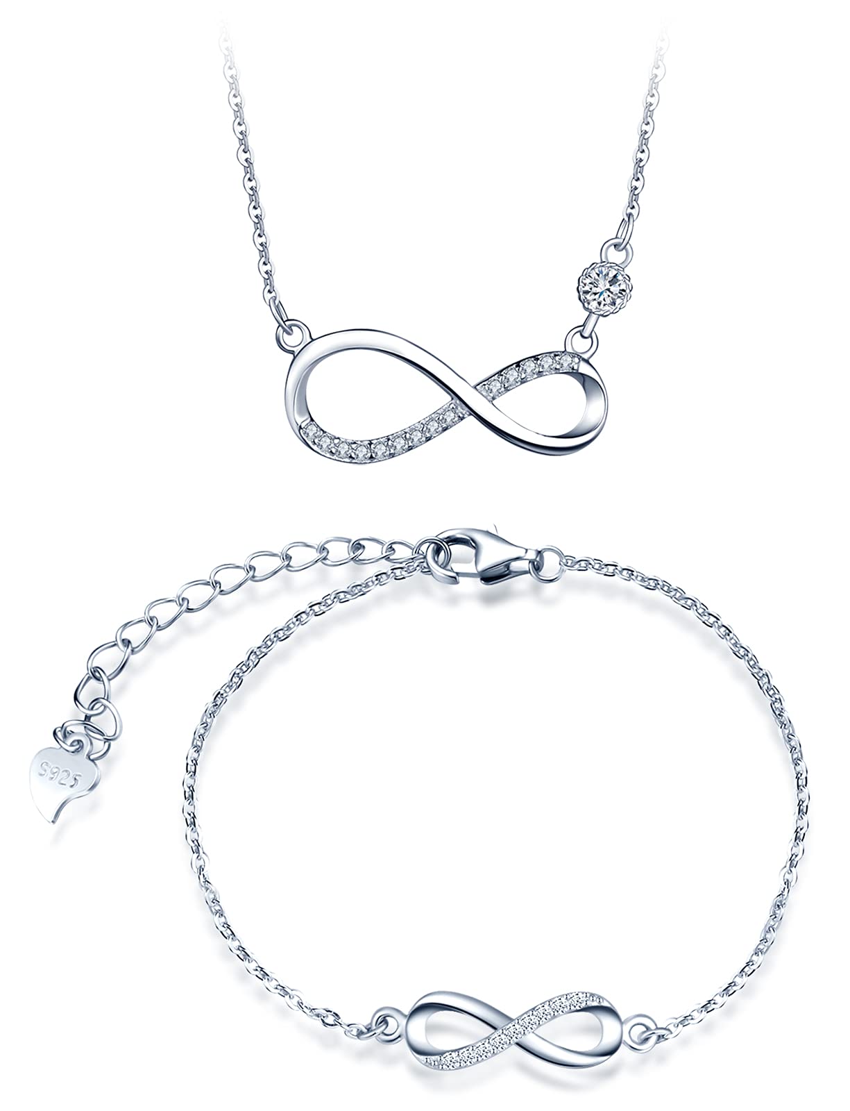 Infinionly Fashion parure argento 925 infinito set C zirconi