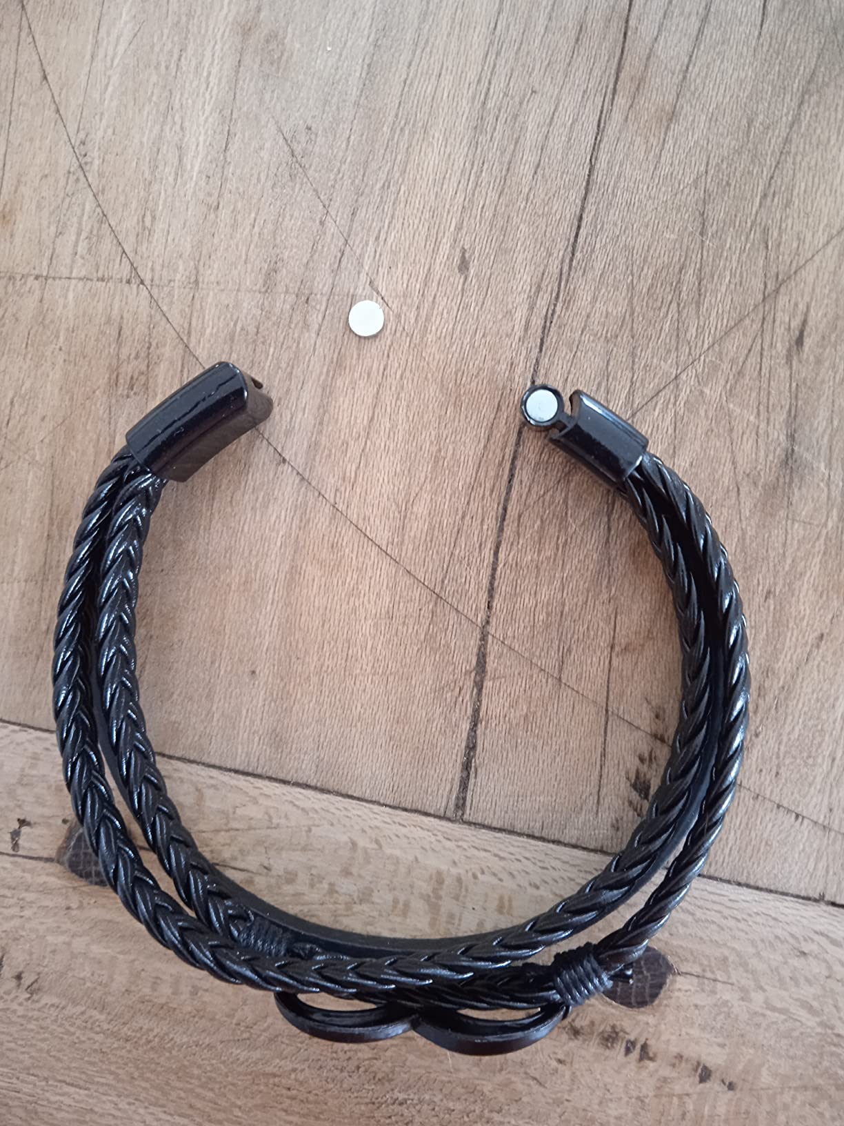 INFINIONLY Fashion Bracelets Braccialetto Uomo Pelle Nero Infinito