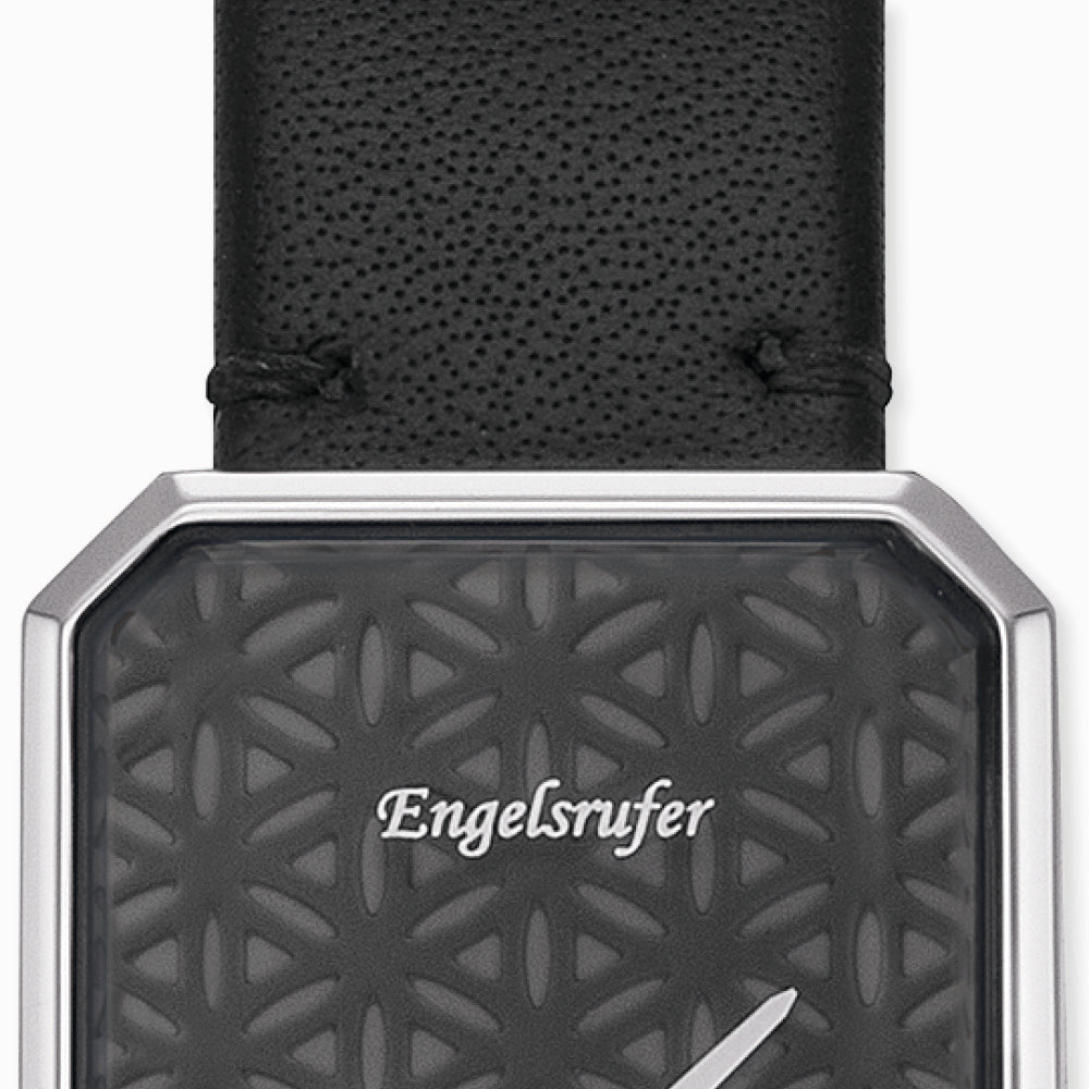 Engelsrufer orologio donna acciaio fiore vita pelle nero