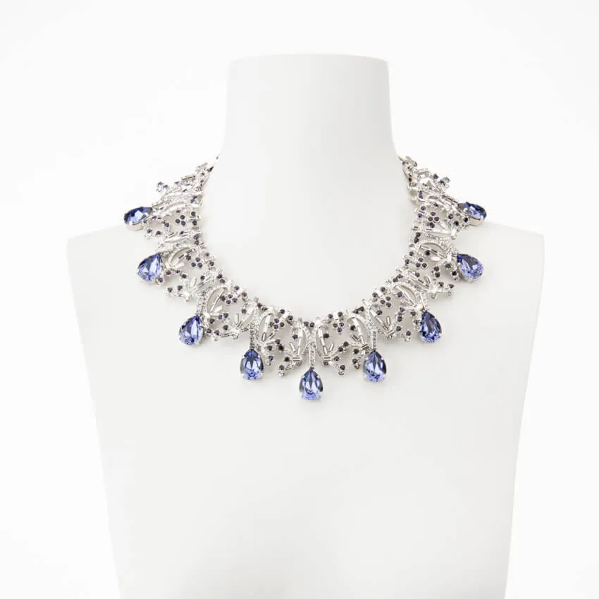 Chic Ad Hoc Collana girocollo gocce color tanzanite