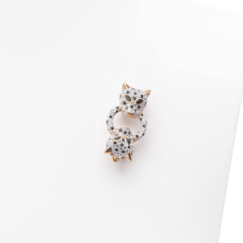 Chic Ad Hoc Spilla Classica Pantera Argento Zirconi