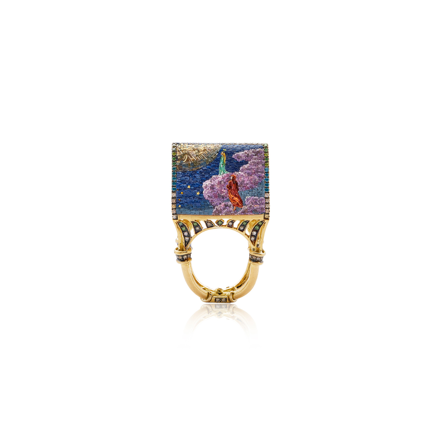Le Sibille Scriptorium Anello oro diamanti zaffiri