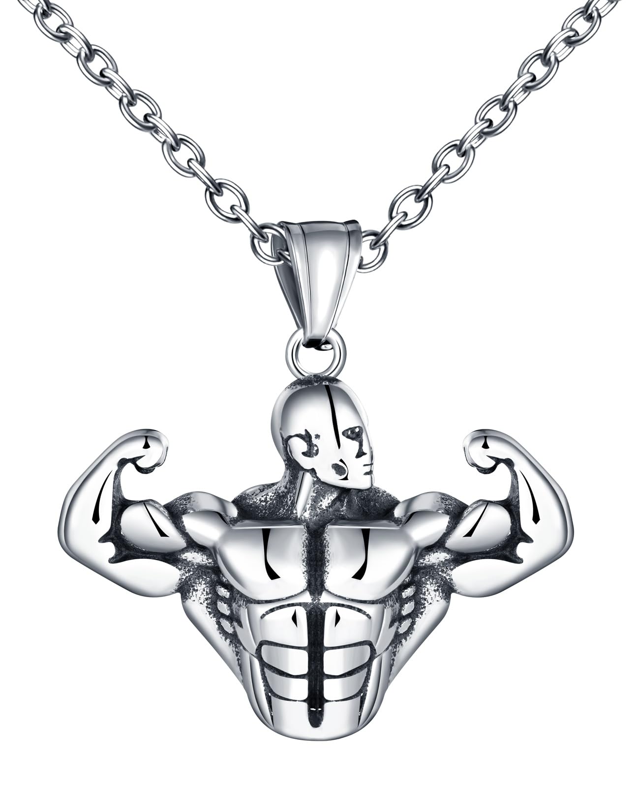 INFINIONLY Fashion Necklaces collana uomo bodybuilding nera
