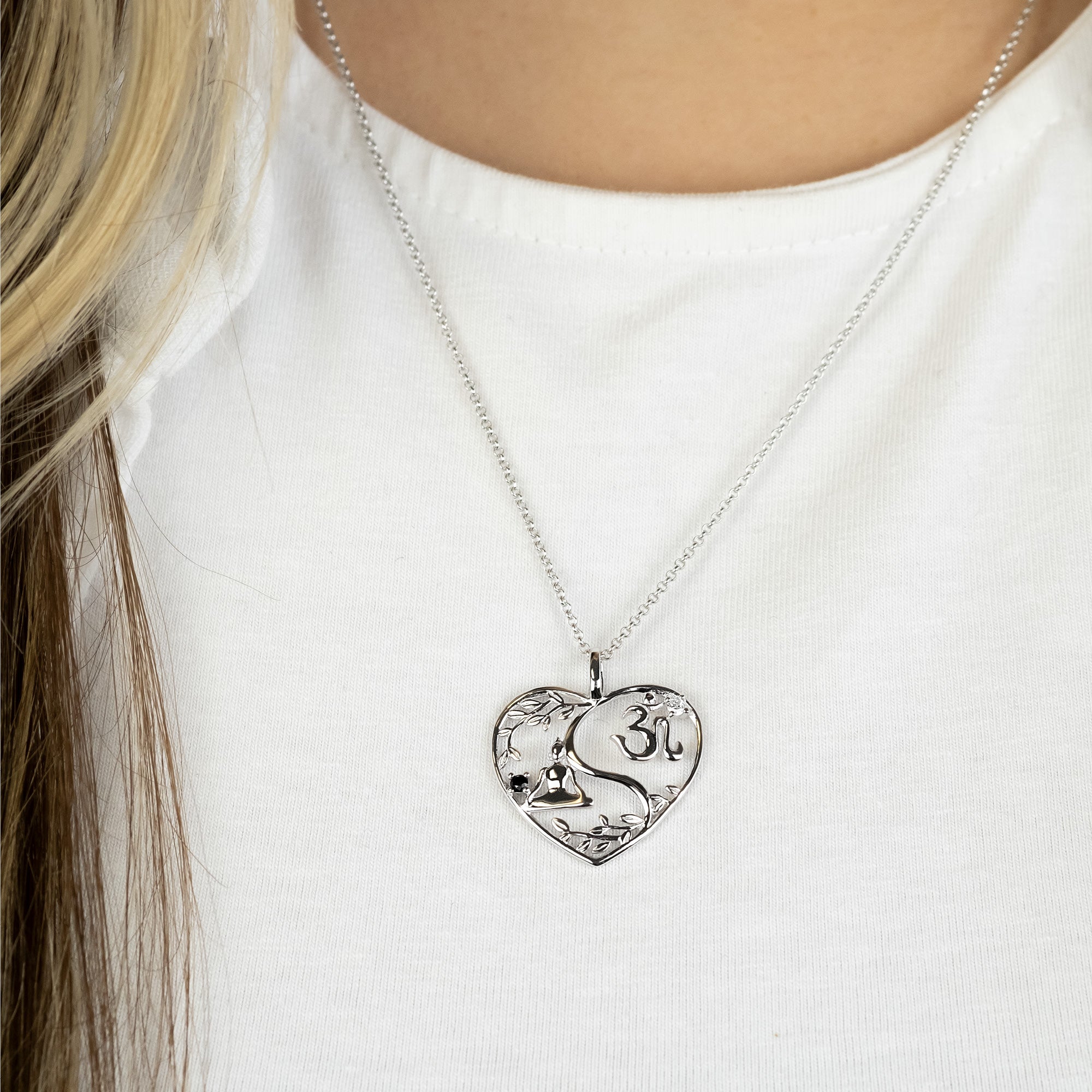 Engelsrufer Halsketten Yin Yang Herz collana argento 925 zirconia