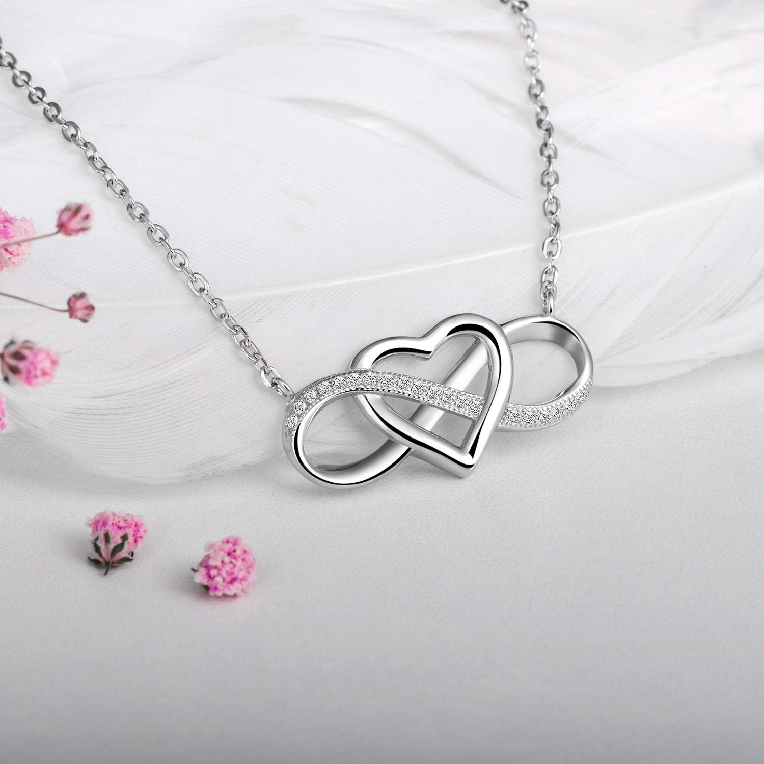 Infinionly Fashion collana argento 925 cuore infinito zircone