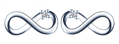 INFINIONLY orecchini argento 925 infinito zirconi perno