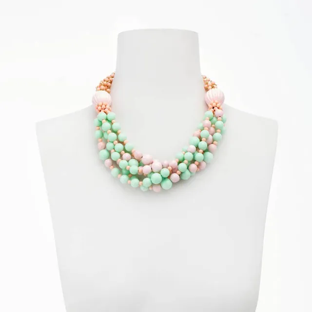 Chic Ad Hoc Collane Girocollo Verde Acqua Rosa Peau Ange