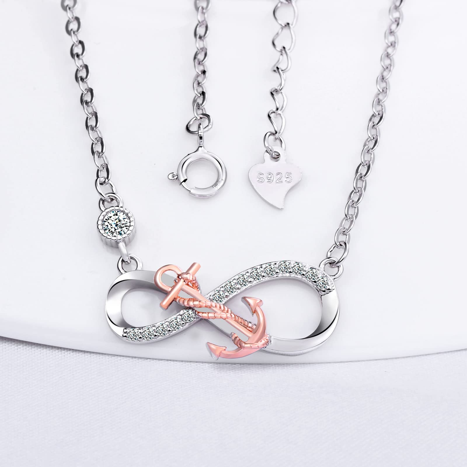 INFINIONLY Fashion Necklaces B-collane collana argento ancora