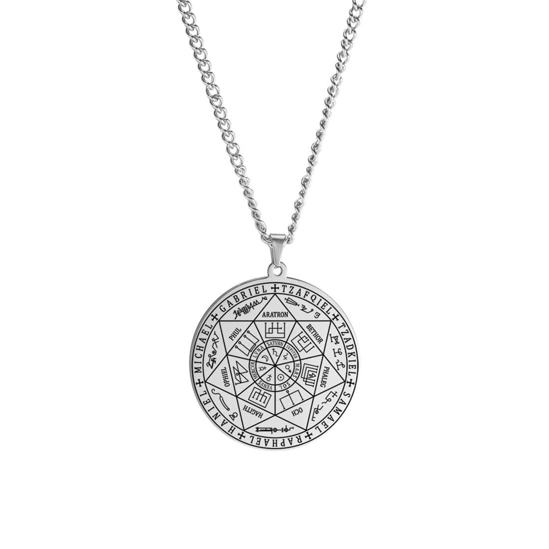 Eueavan 7 Arcangeli collana amuleto argento San Michele