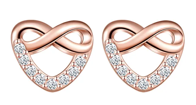 Infinionly Fashion orecchini cuore argento 925 zirconi infinito