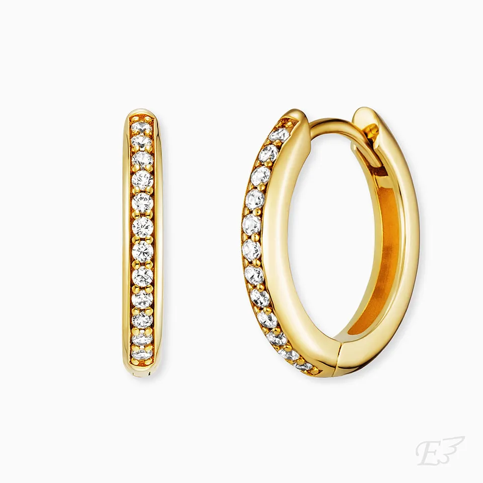 Engelsrufer Lola Creole Orecchini Cerchi Argento Oro Zirconia