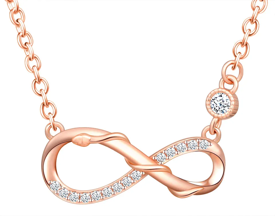 INFINIONLY Fashion Infinito Collana Oro Rosa Serpente