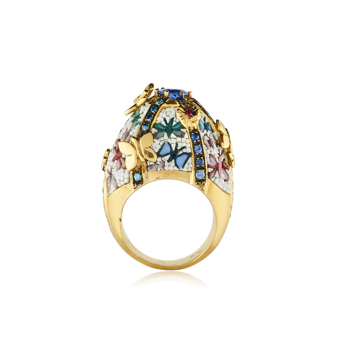 Le Sibille Butterfly anello oro zaffiri rubini diamante