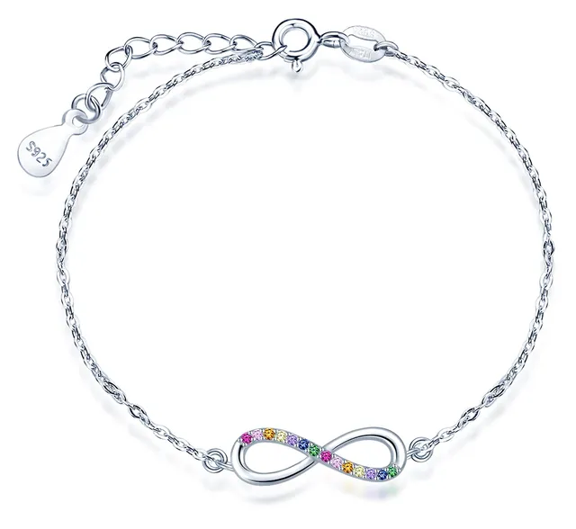 Infinionly Bracciale Infinito Argento 925 Zirconi Donna