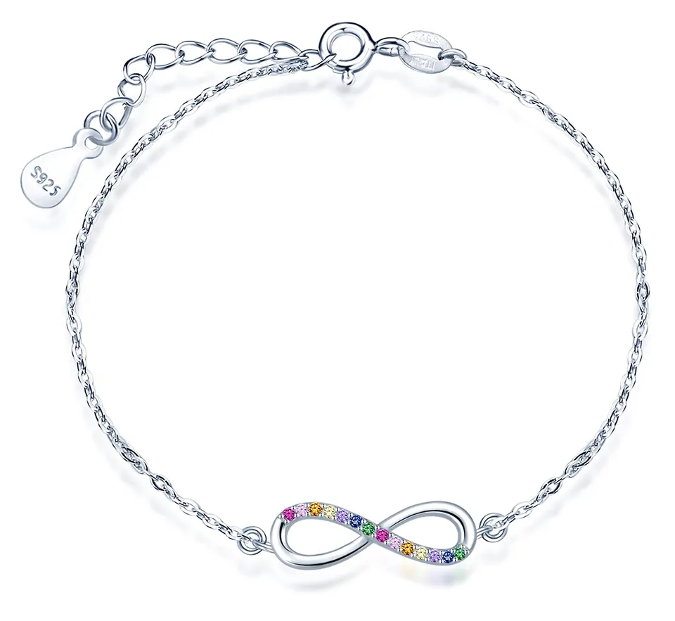 Infinionly Bracciale Infinito Argento 925 Zirconi Donna