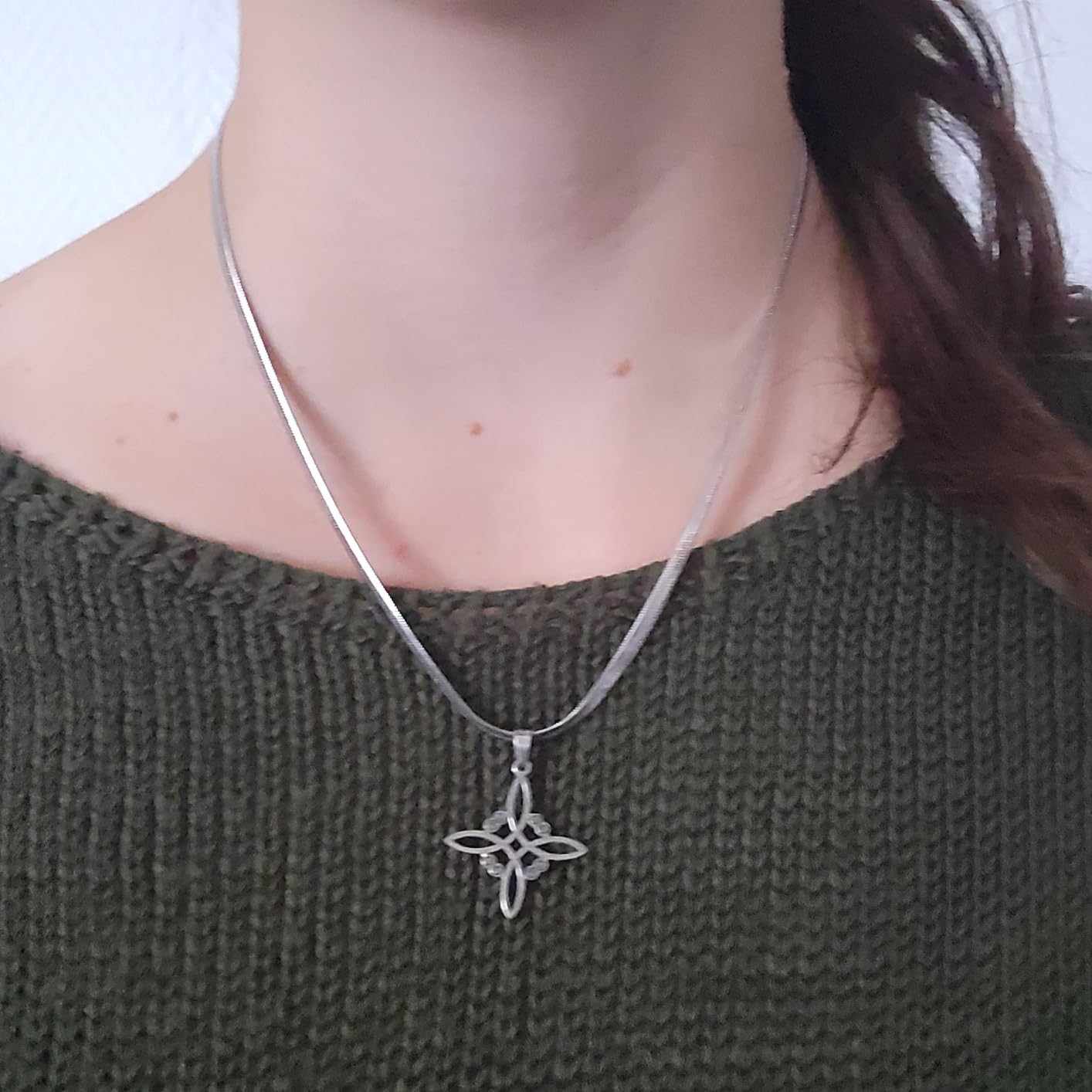 Eueavan Necklaces collana Triquetra nodo argento