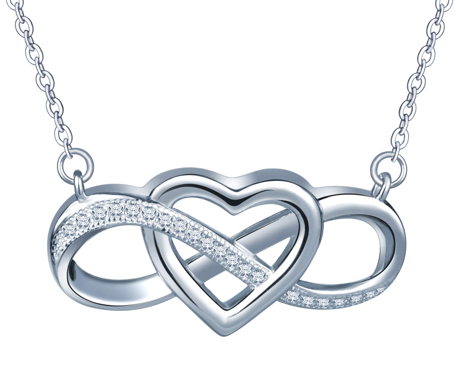 Infinionly Fashion collana argento 925 cuore infinito zircone