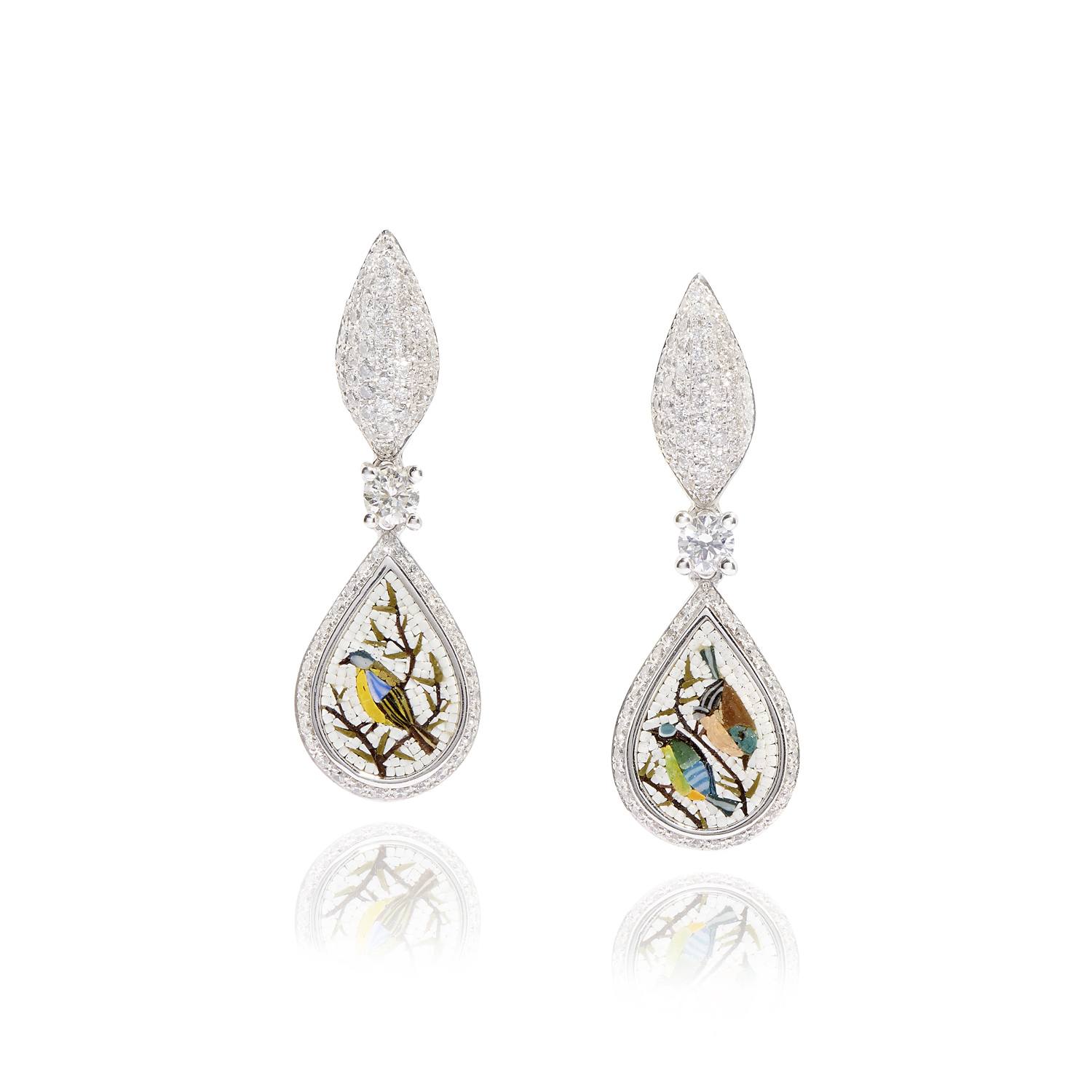 Le Sibille Kimono orecchini oro bianco diamanti 1.44 ct