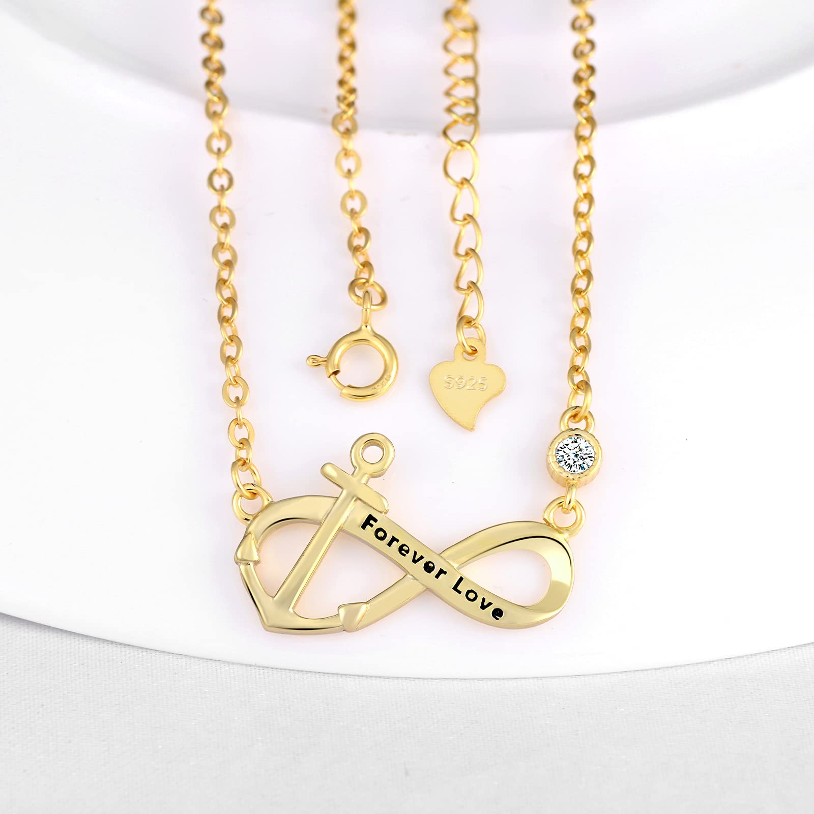 INFINIONLY Fashion Collana infinito oro donna argento 925