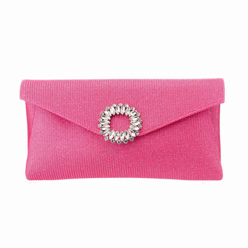Chic Ad Hoc Pochette tessuto rosa fuxia gioiello