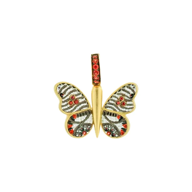 Le Sibille Mariposa Pendente oro 18 ct zaffiri orange