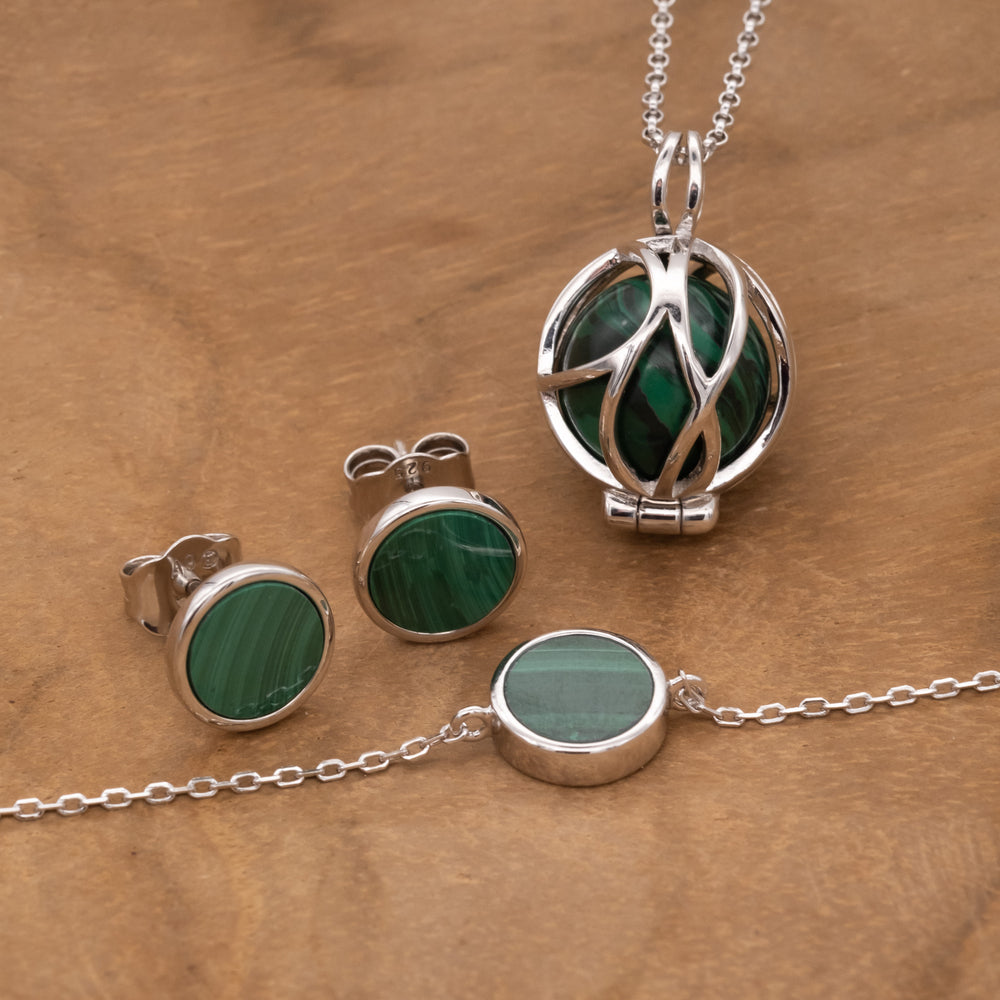 Engelsrufer Powerful Stone orecchini argento malachite